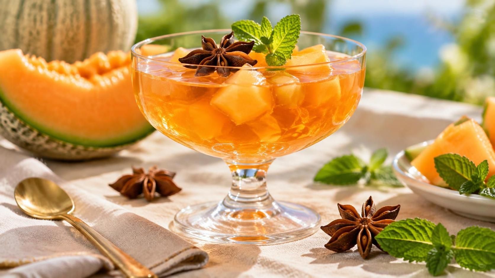 découvrez la délicieuse magie du melon gélifié : une douceur fruitée, fondante et rafraîchissante, parfaite pour surprendre vos papilles.