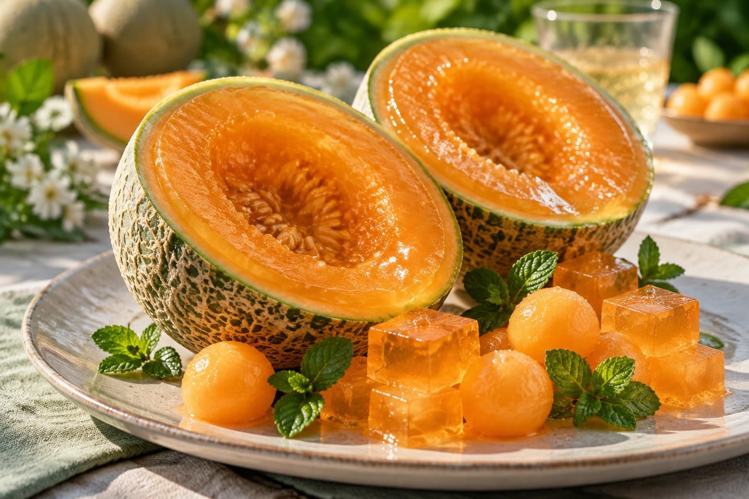 découvrez le melon gélifié : une gourmandise fruitée et fondante qui apporte une touche de magie à vos desserts et à vos pauses sucrées.