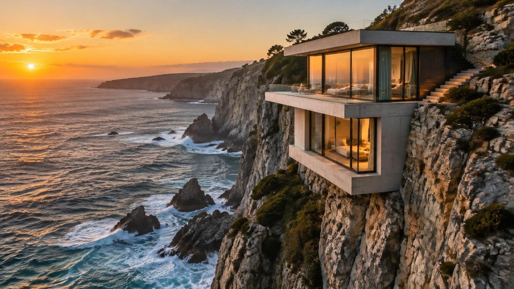 découvrez une maison d’exception au bord de la falaise, où le charme de la terre rencontre la beauté de la mer pour un séjour inoubliable.