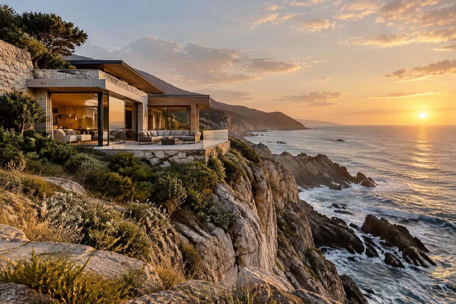 découvrez une maison d’exception perchée au bord de la falaise, où sérénité, nature et panoramas marins invitent à une escapade inoubliable.
